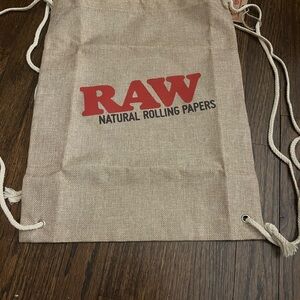 Tan Raw Drawstring Bag